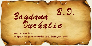 Bogdana Durkalić vizit kartica